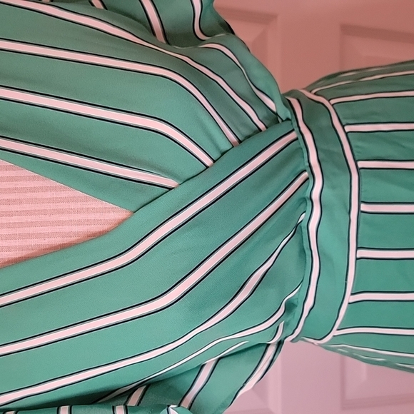 Green with White Stripes Monteau Dress, Size M. NWOT. Never worn. Immaculate! - Picture 5 of 6